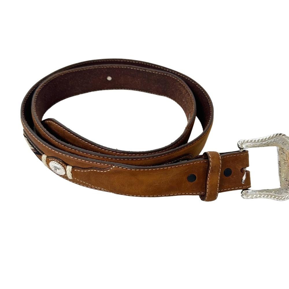 Country Western Cowboy Cowgirl Leather Unisex Belt Large